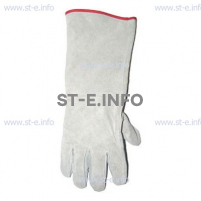 Перчатки-краги спилковые пятипалые серые с подложкой - st-e.info - Камышин